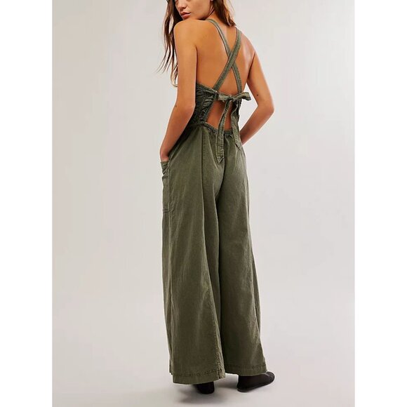 FREE PEOPLE Forever And Always Ruched One Piece / Dried Basil - Picture 2 of 10